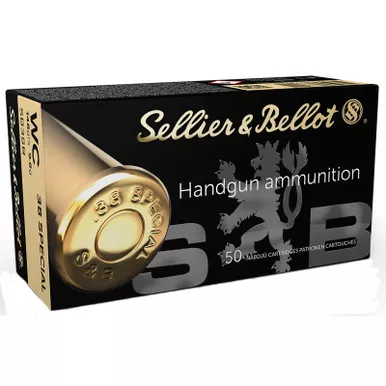 Sellier & Bellot SB38B Handgun 38Special 148gr Wadcutter 50 Per Box/24 Case