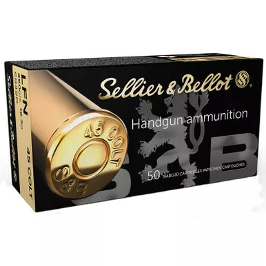 Sellier & Bellot SB45D Handgun 45Colt 250gr Lead Flat Nose 50 Per Box/12 Case