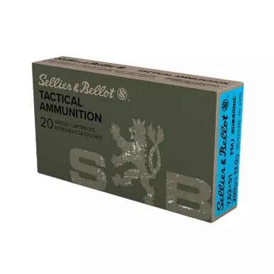 Sellier & Bellot SB762SUBB Rifle 308Win 200gr Full Metal Jacket Subsonic 20 Per Box/25 Case