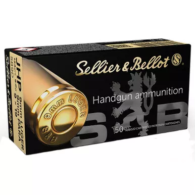 Sellier & Bellot SB9D Handgun 9mmLuger 124gr Jacketed Hollow Point 50 Per Box/20 Case