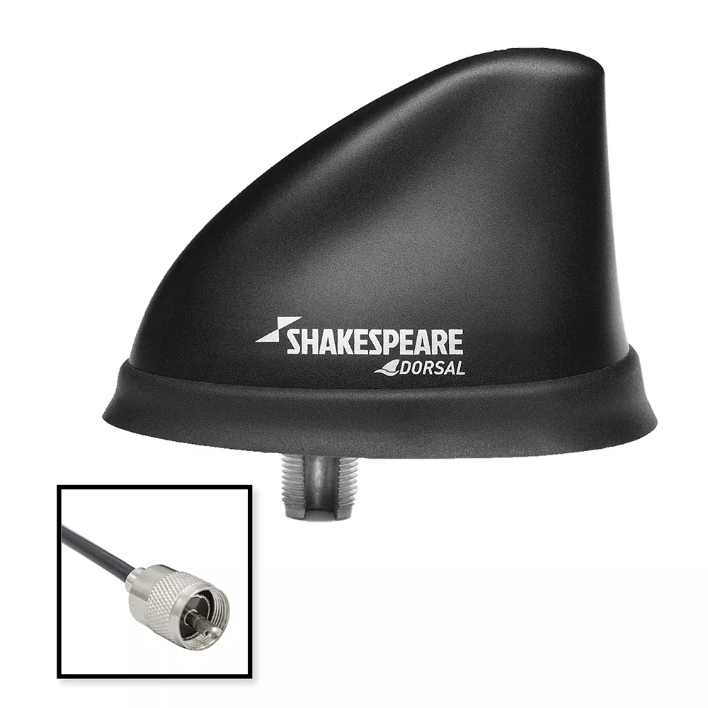 Shakespeare Dorsal Antenna Black Low Profile 26′ RGB Cable w/PL-259