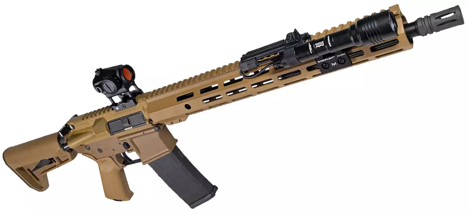 Shark Coast Tactical Sunrise Bundle 5.56 NATO Tactical Rifle 16" Flat Dark Earth 300-100-1000-02