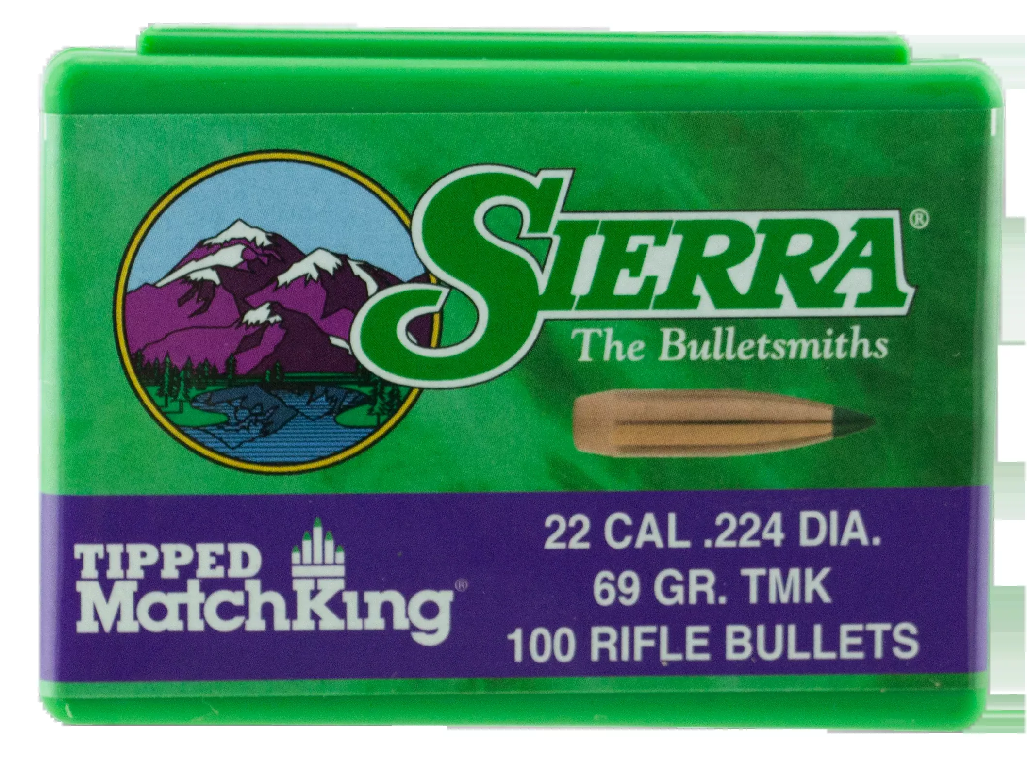 Sierra Bullets .22cal .224 - 69gr Hp-bt Match Tmk 100ct