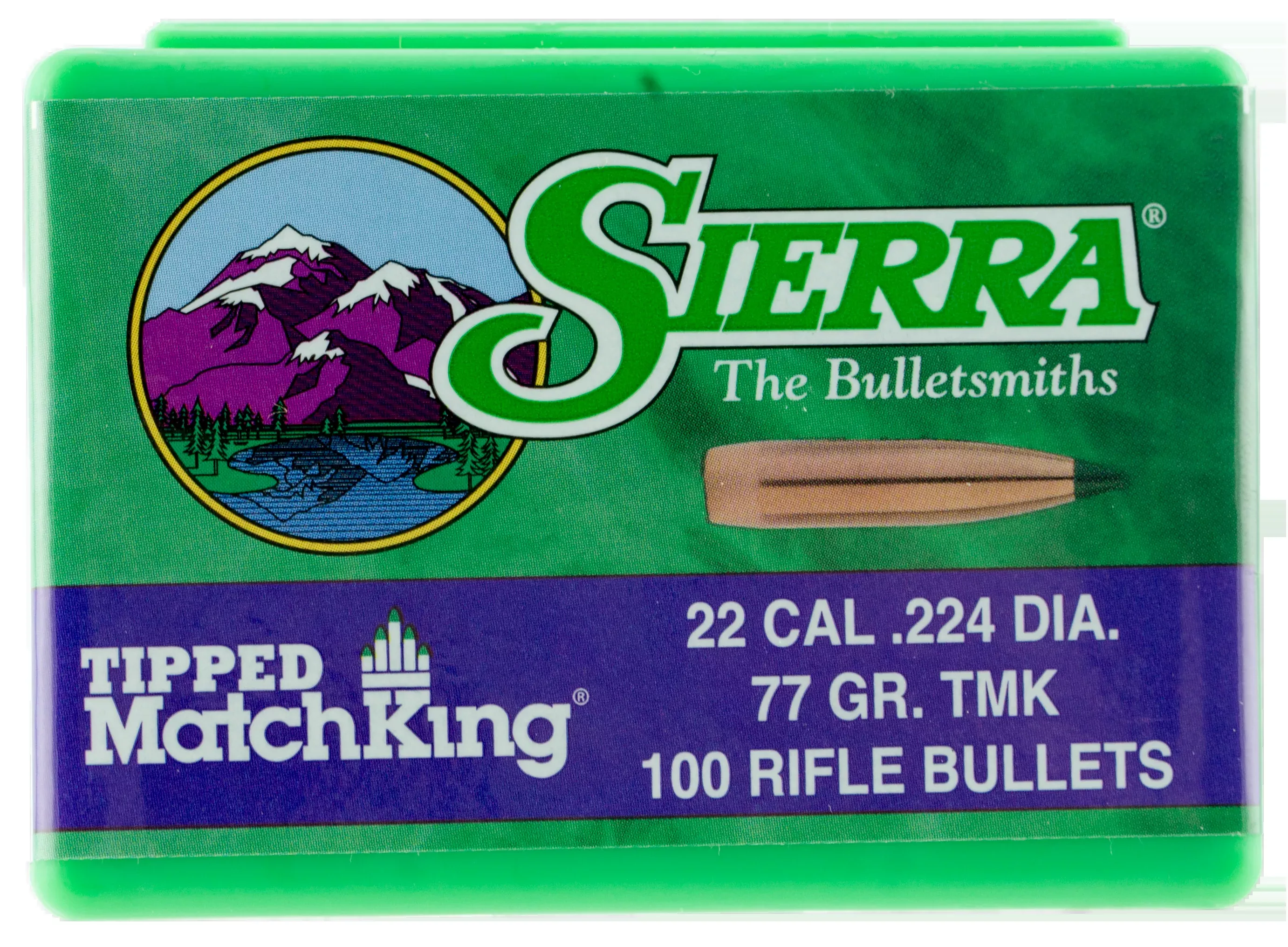 Sierra Bullets .22cal .224 - 77gr Hp-bt Match Tmk 100ct