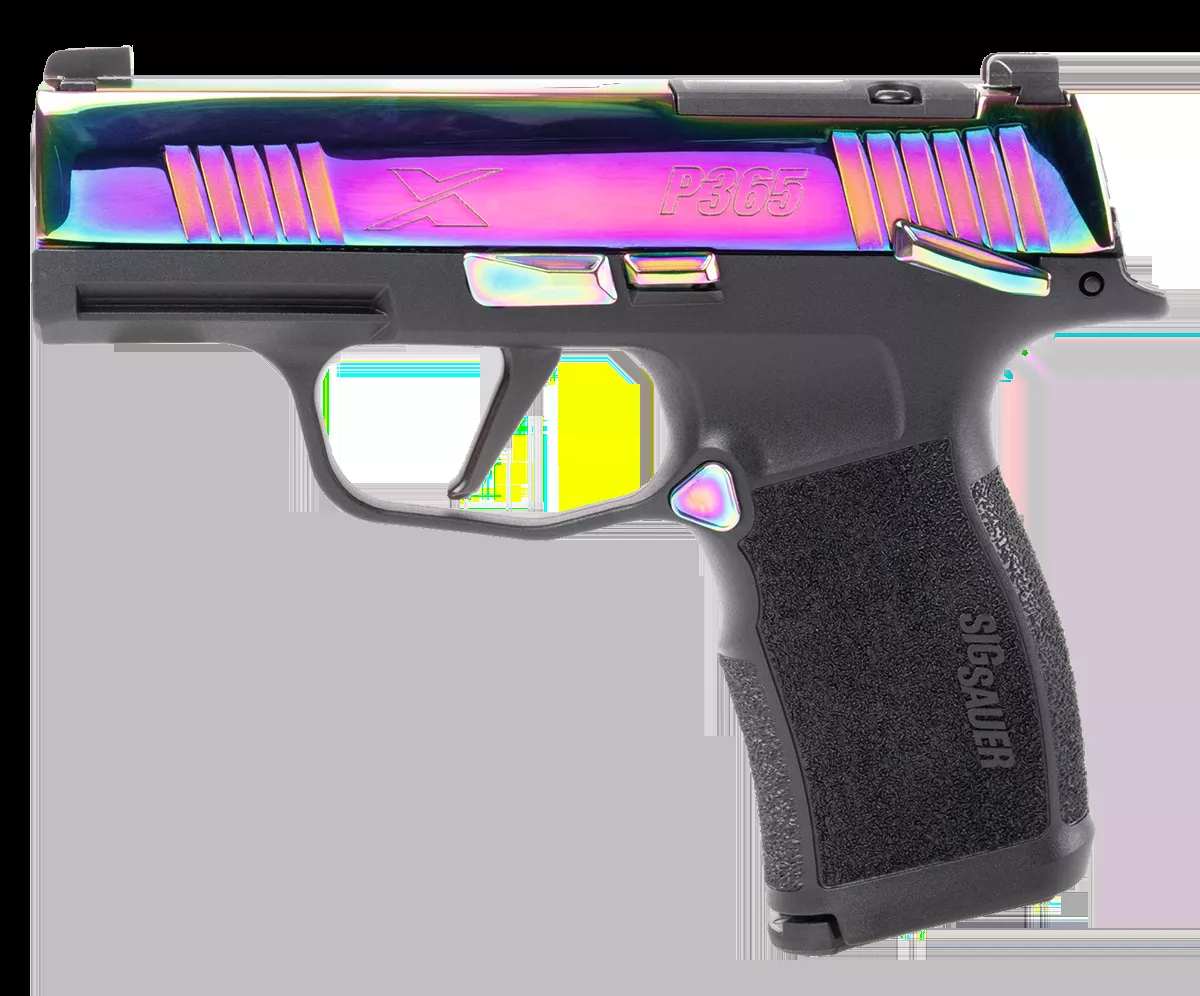 Sig Sauer 365X Micro Compact 9mm Pistol 12+1 3.10" Steel Barrel/Slide SS Frame Poly Grip Night Sights Optic Ready Rainbow/Black 365X9RBTMS