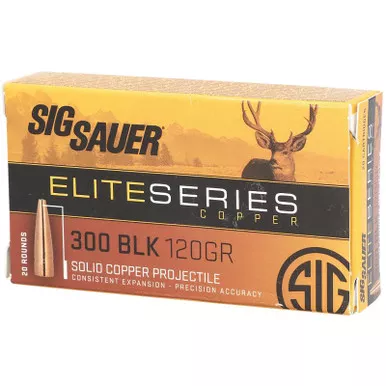 Sig Sauer E3006H120 Elite Copper Hunting 30-06Springfield 150gr Copper Solid 20 Per Box/10 Case