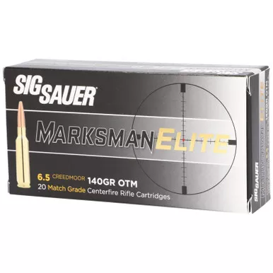 Sig Sauer E65CM120 Marksman Elite 6.5 Creedmoor 140 gr Open Tip Match 20 Per Box/ 10 Case