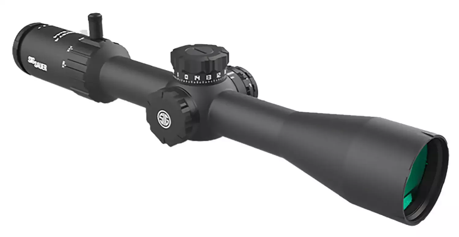 Sig Sauer Electro-Optics Whiskey4 SFP Exposed Zero Stop Black 3-12x44mm 30mm Tube Illuminated BDC-1 Hellfire Reticle SOW43002