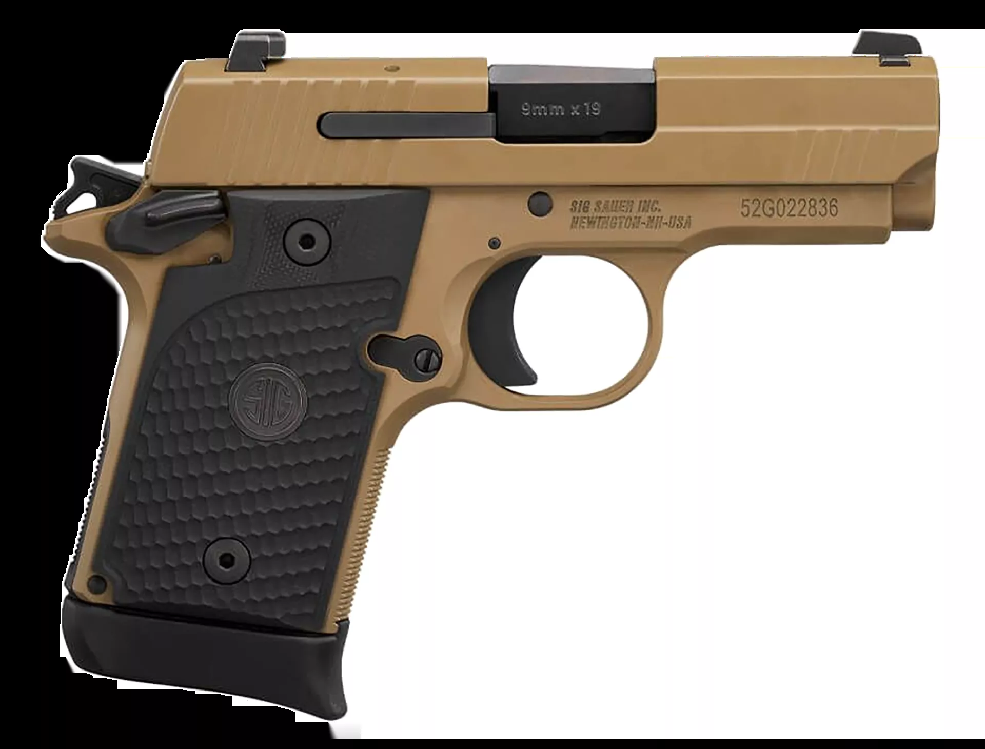 Sig Sauer P938 Emperor Scorpion 9mm Luger Pistol 3" Black /Coyote Cerakote 938-9-ESCPN-AMBI