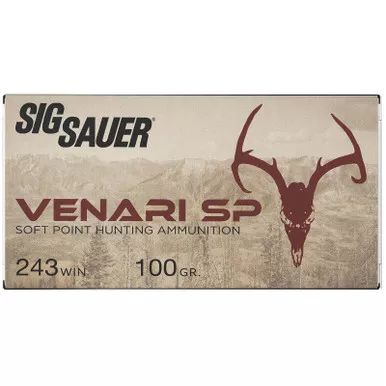 Sig Sauer V243SP10020 Venari 243Win 100gr Soft Point 20 Per Box/10 Case