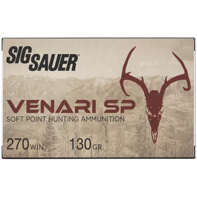 Sig Sauer V270SP13020 Venari 270Win 130gr Soft Point 20 Per Box/10 Case