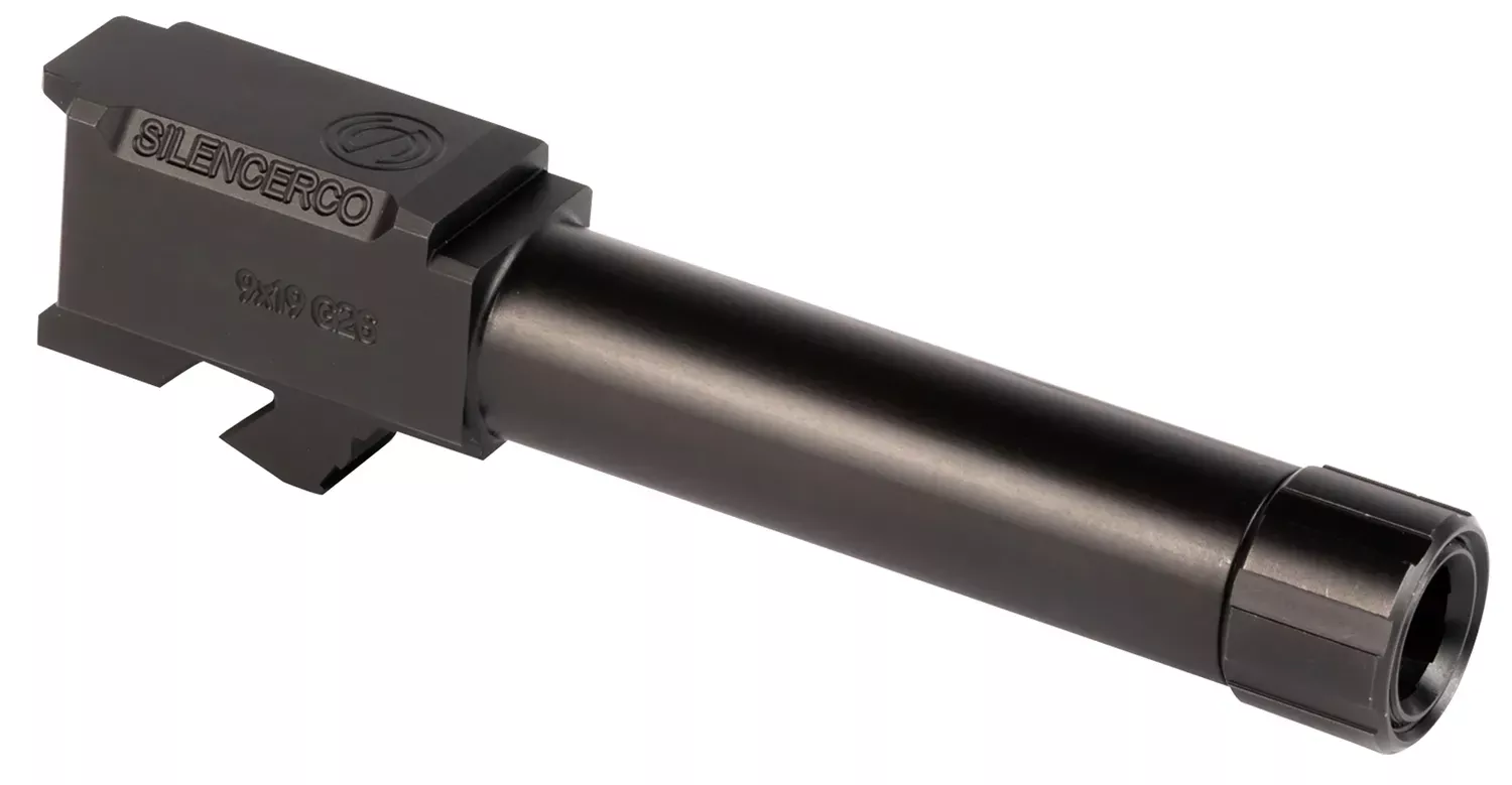 SilencerCo Glock 9mm Luger 3.70" Threaded Black Nitride Stainless Steel Handgun Barrel