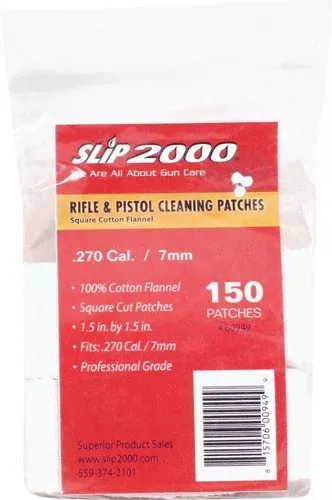 Slip 2000 Cleaning Patches - 1.5" Square .270/7mm 150-pack