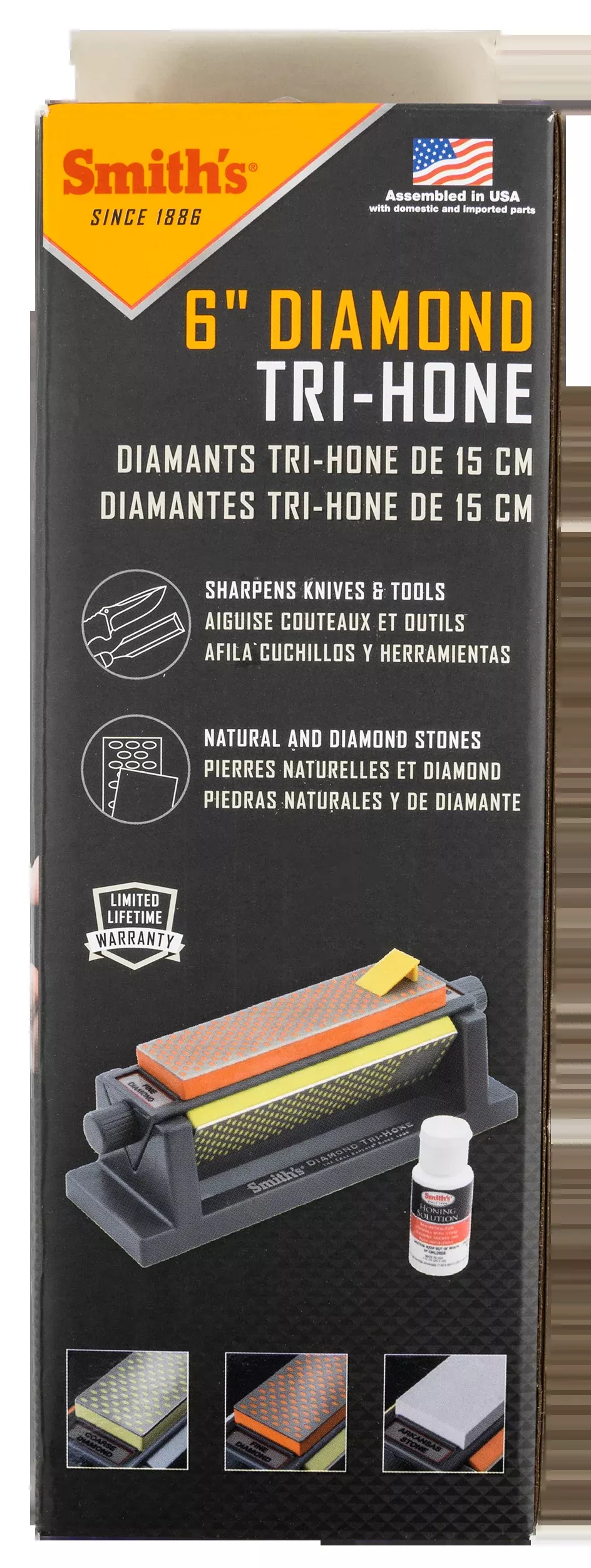 Smiths Products Tri-hone, Smiths 50380Ao62004 6in Diamond Tri-hone Stone