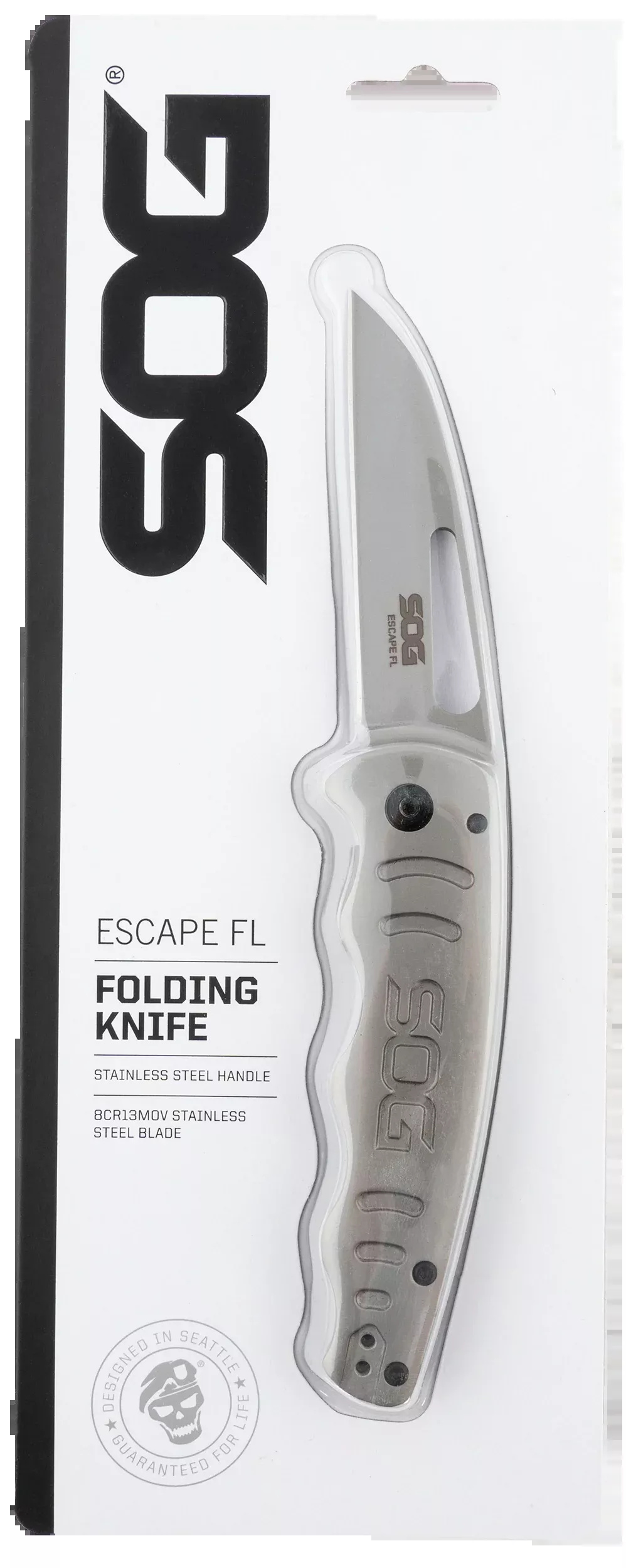 Sog Knife Escape Fl Bead Blstd - 3.5" Straight Blade Ss Handle!