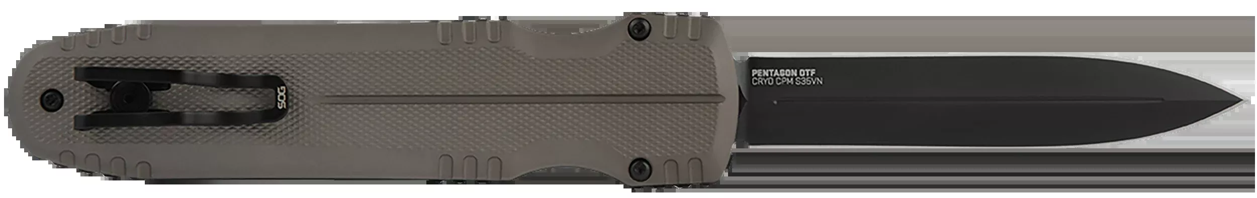 Sog Knife Pentagon Otf - Fde 3.79" Dbl Edge Blade