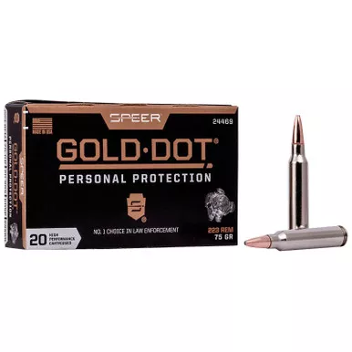 Speer 24469 Gold Dot Personal Protection 223Rem 75gr Soft Point 20 Per Box/10 Case