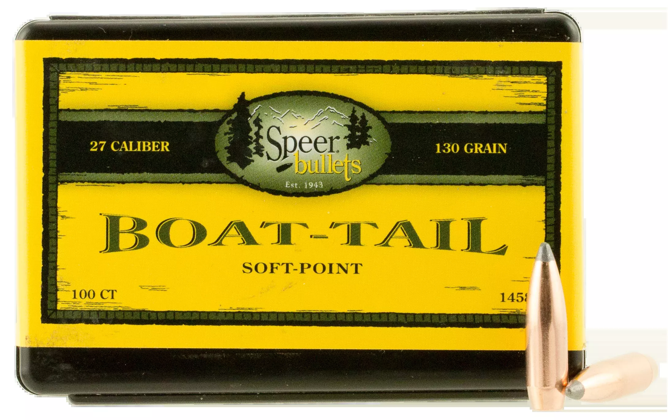 Speer Ammo Boat-tail, Speer 1458Bull .277 130 Sptzr Bt 100