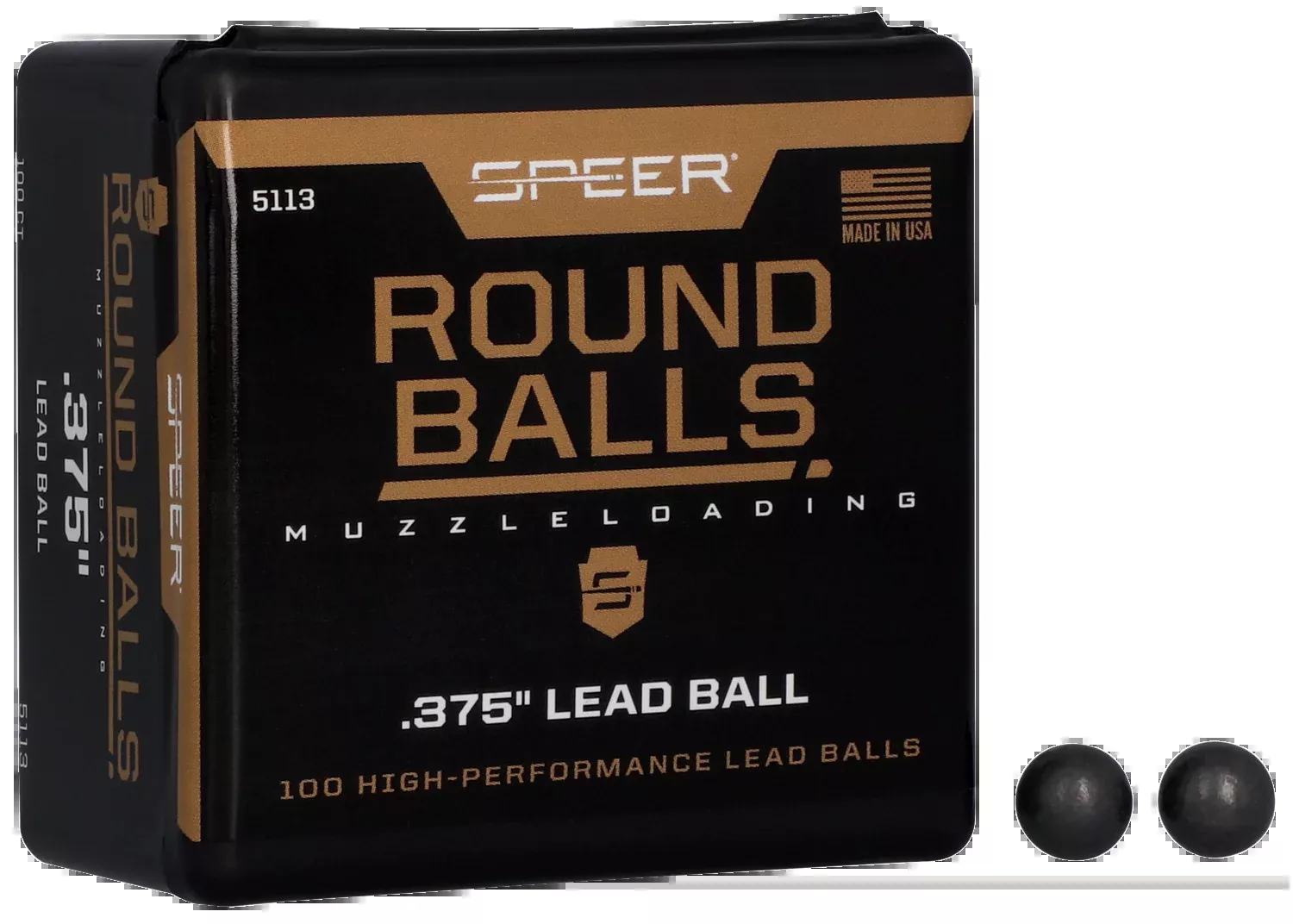 Speer Ammo Lead Balls, Speer 5113Round Balls .375 100/5