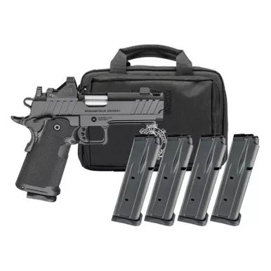 Springfield 1911 DS Prodigy Comp 9mm 5" Barrel 20rd / 17rd Magazines Package with Tritium Front Sight, Viridian RFX11 Green Dot and Range Bag