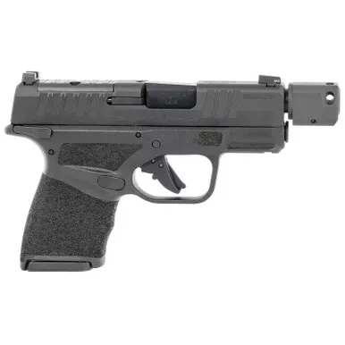 Springfield Armory HC9389BTOSPMSLC Hellcat Micro-Compact OSP 9mm Luger 3.80" Threaded/Compensated 10+1, Black, Polymer Frame, Serrated/Optic Cut Slide, Manual Safety
