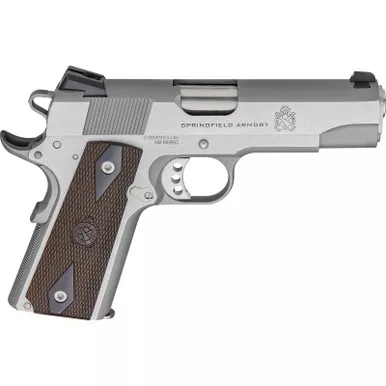 Springfield Armory PX9417S 1911 Garrison 9mm Luger 9+1 4.25" Stainless Match Grade Barrel, Serrated Stainless Steel Slide & Frame w/Beavertail, Thinline Wood Grip