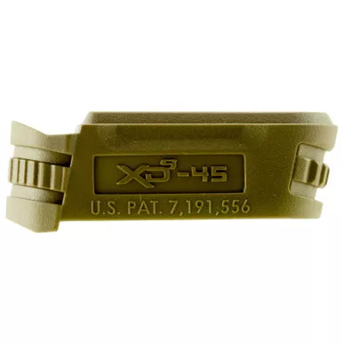 Springfield Armory XDS5001MFDE Backstrap Sleeve made of Polymer with Flat Dark Earth Finish & 1 Piece Finish for 45 ACP Springfield XD-S with #1 Backstrap & 3.30" Barrel