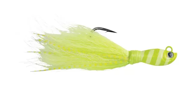 SPRO Power Bucktail Jig - 1 oz. Zebra Crazy Chartreuse