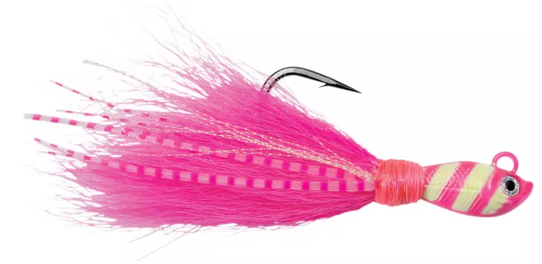 SPRO Power Bucktail Jig - 1 oz. Zebra Crazy Pink