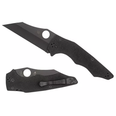 Spyderco C253GPBBK YoJumbo 3.98" Folding Wharncliffe Plain Black DLC CPM S30V SS Blade/Black Textured G10 Handle Includes Pocket Clip