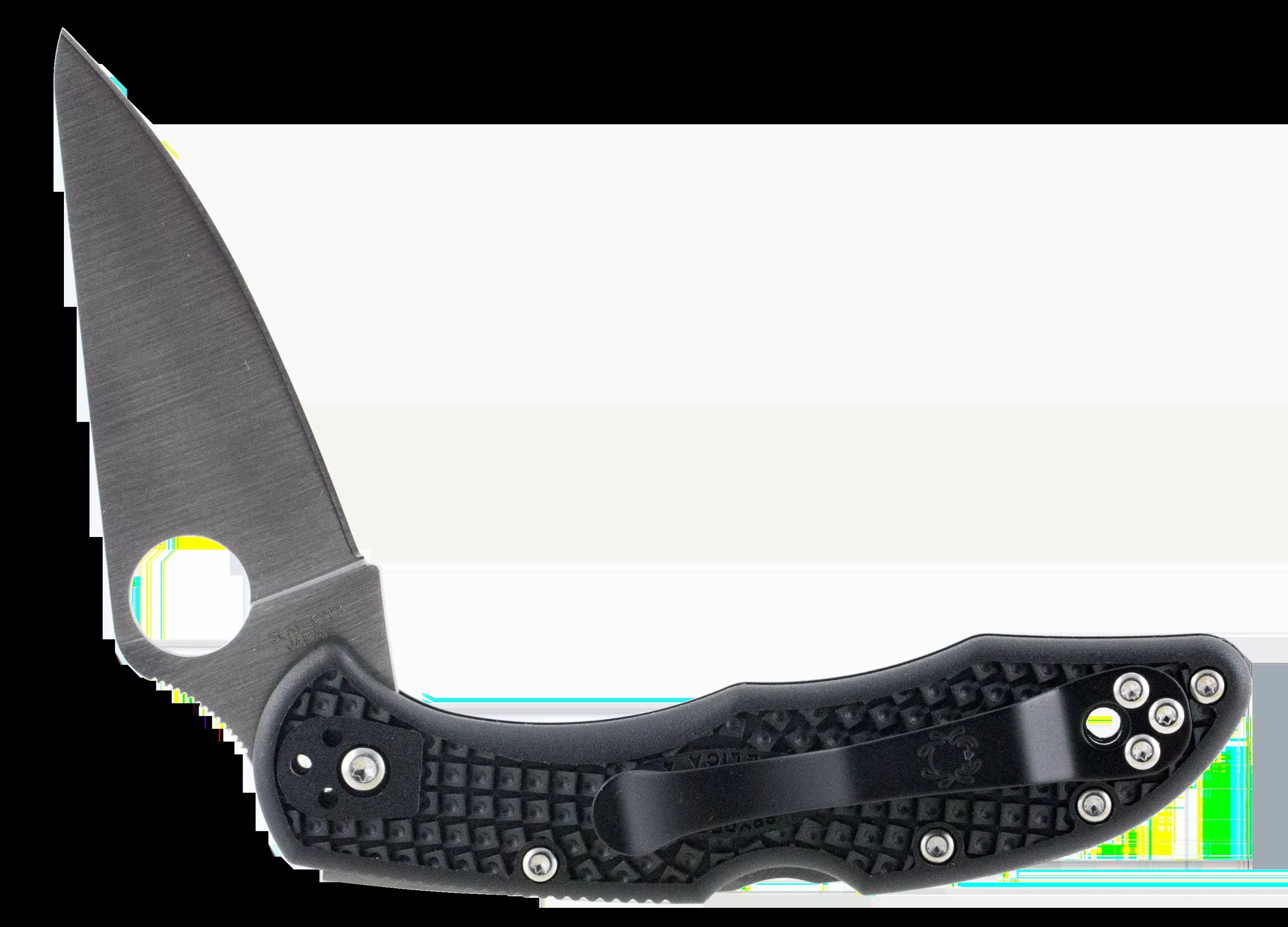 Spyderco Delica Folder 2.875″ VG-10 Flat Ground Plain Edge Fiberglass Reinforced Nylon Black