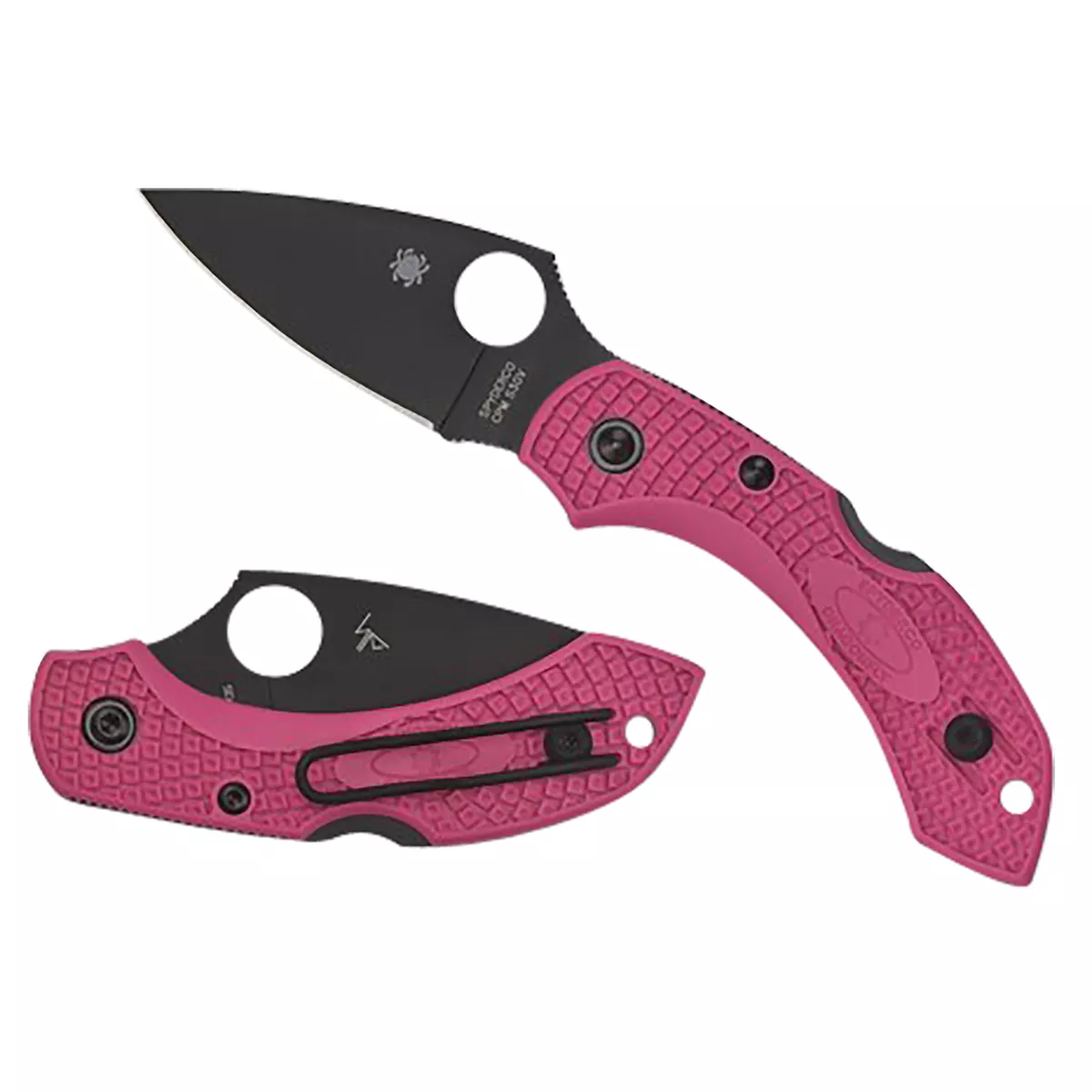 Spyderco Dragonfly 2 2.30″ Folding Plain Black TiCN CPM S30V SS Blade Pink Textured w/Black Accents FRN Handle