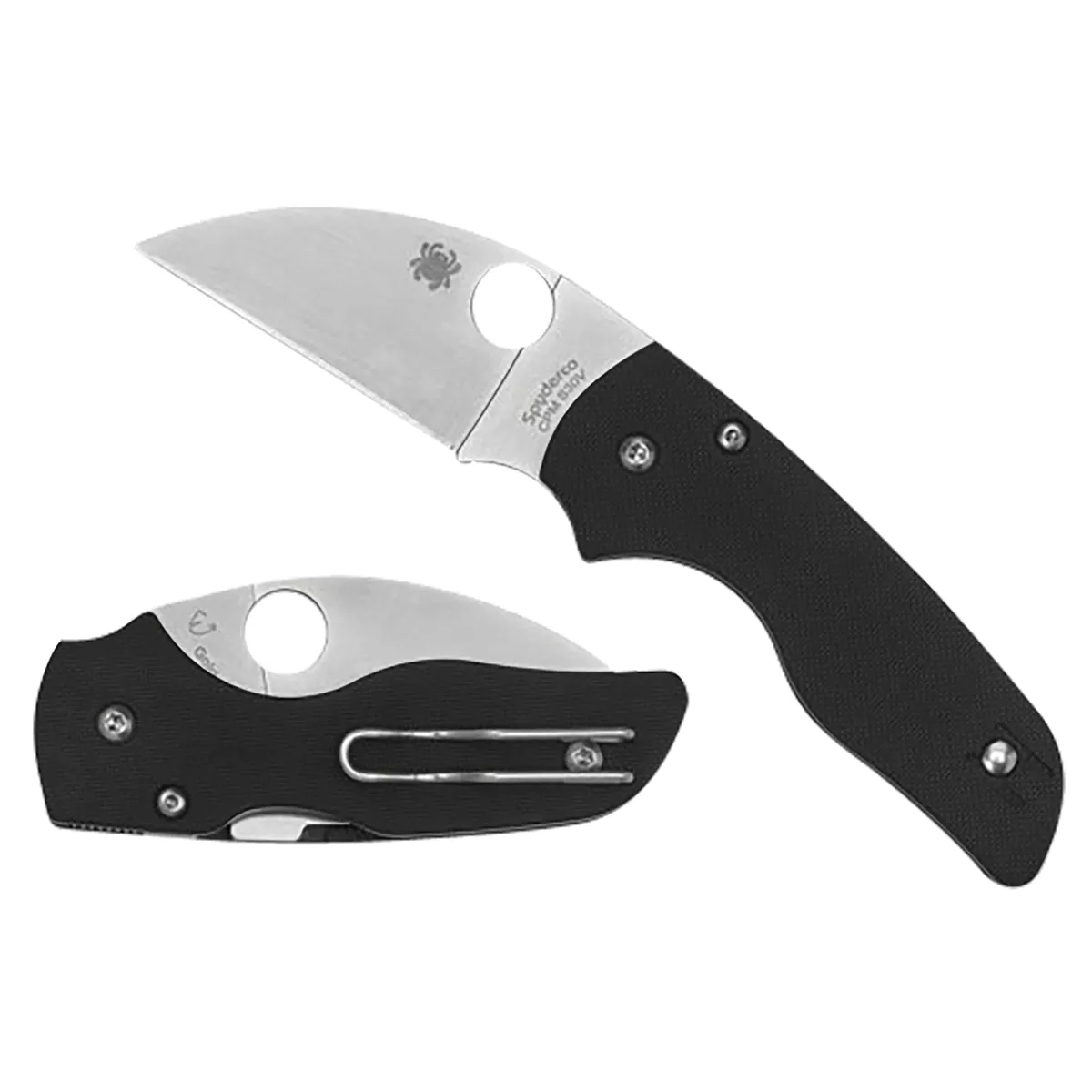 Spyderco Lil' Native 2.44" Folding Wharncliffe Plain CPM S30V SS Blade Black Textured G10 Handle
