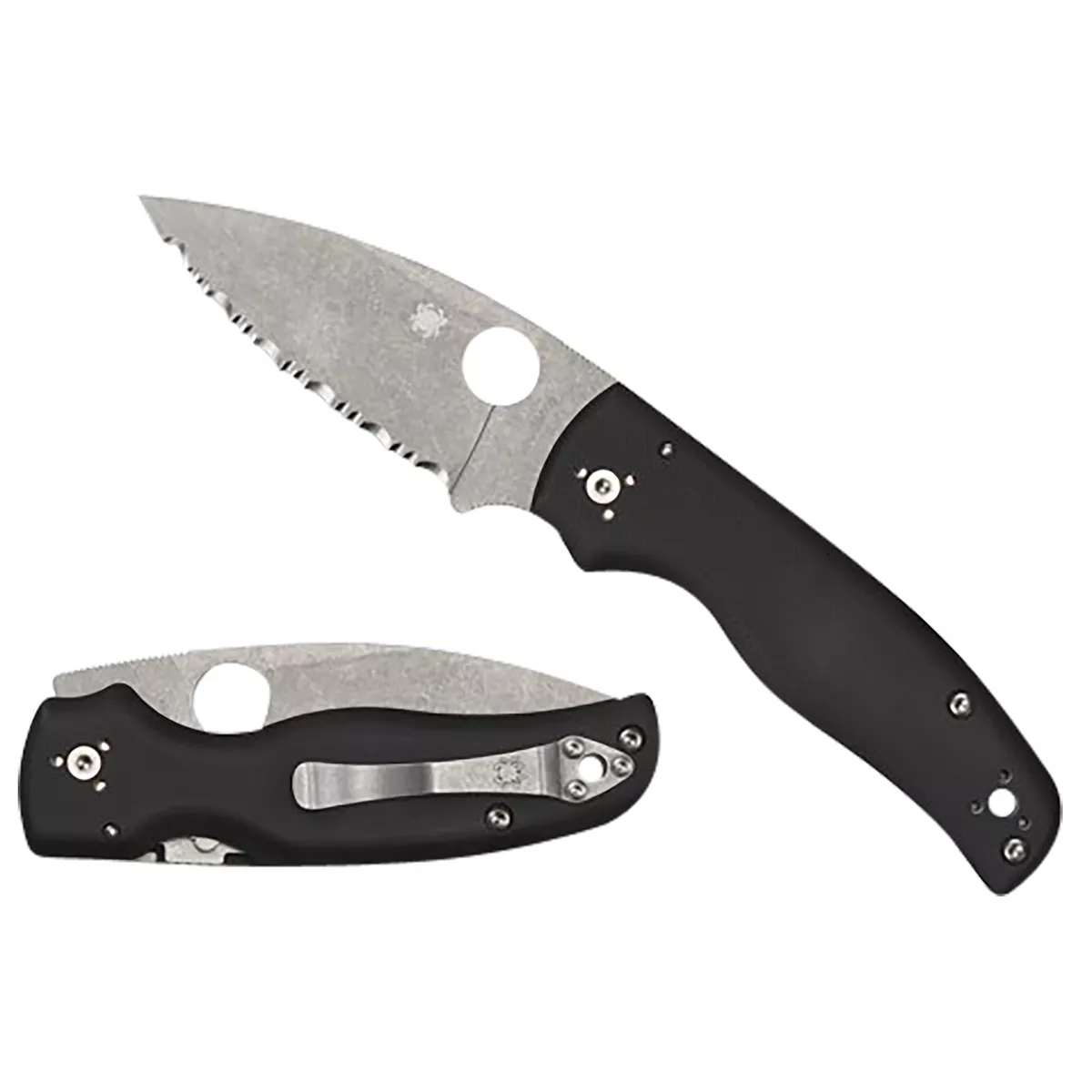 Spyderco Shaman 3.58″ Folding Plain Stonewashed CPM S30V SS Blade Black Textured G10 Handle