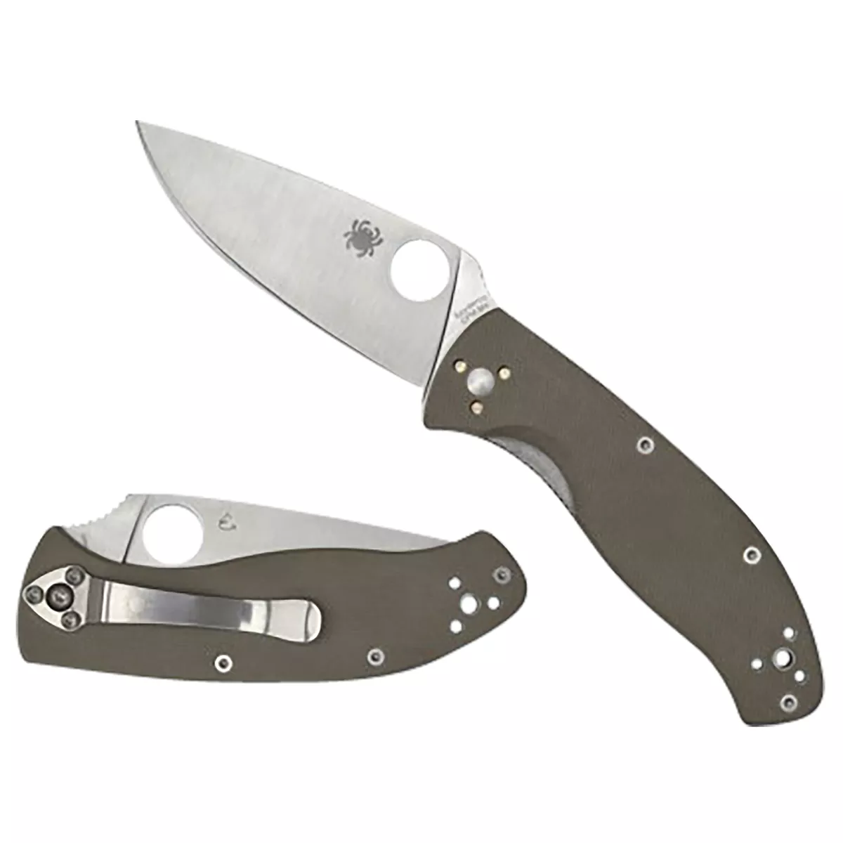 Spyderco Tenacious 3.35" Folding Plain CPM M4 Blade Brown Textured G10 Handle
