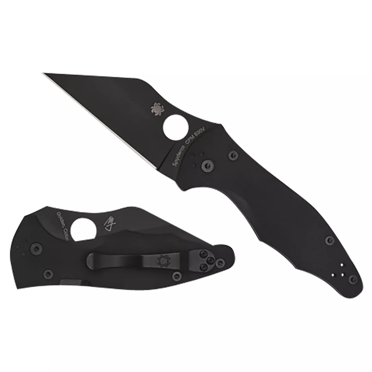 Spyderco Yojimbo 2 3.20″ Folding Wharncliffe Plain Black DLC CPM S30V SS Blade Black Textured G10 Handle