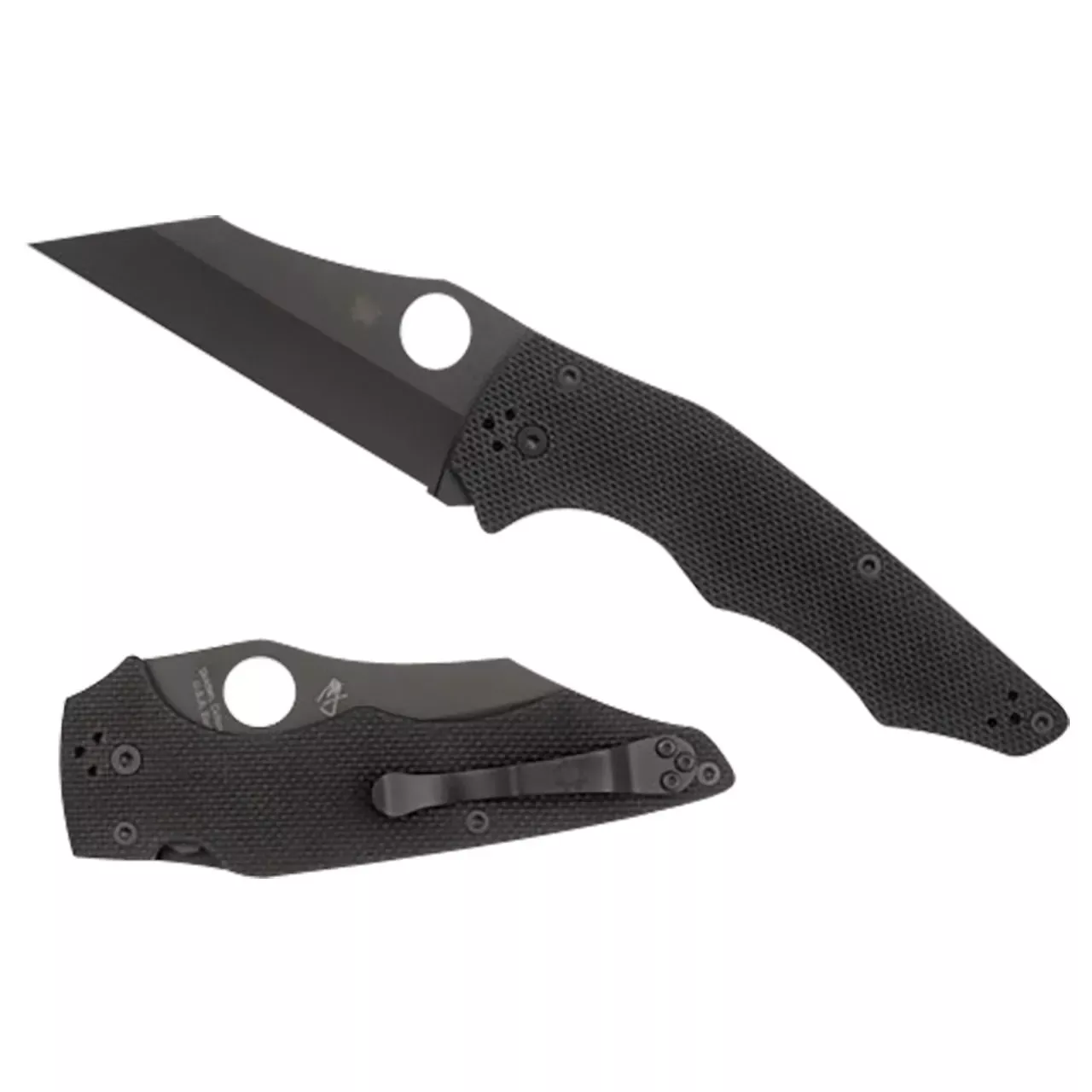 Spyderco YoJumbo 3.98" Folding Wharncliffe Plain Black DLC CPM S30V SS Blade