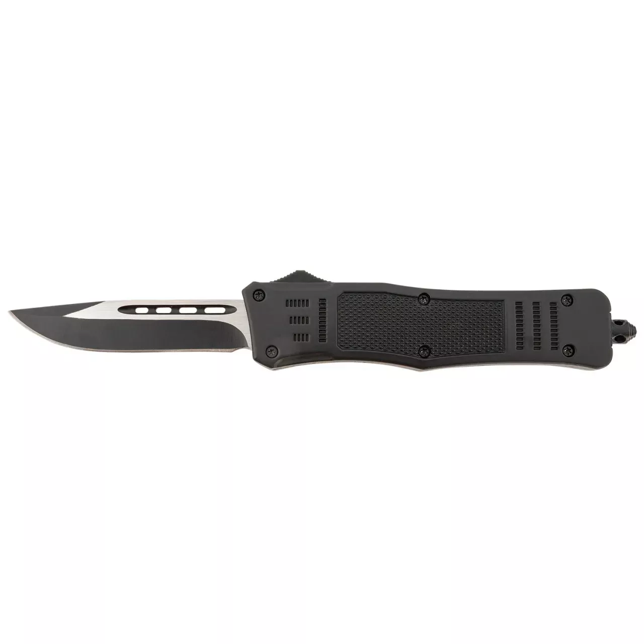 Steel River Knives Spartan Medium OTF Knife 3.25″ Drop Point Black