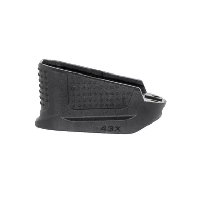 Strike Industries EMPG43XBK Enhanced Magazine Plate made of Polymer with Black Finish & Extra Gripping Surface for Glock 43X Magazines (Adds 2rds)