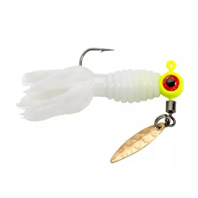 Strike King Sausage Head Spins pre-rigged Crappie Thunder 1/16 White