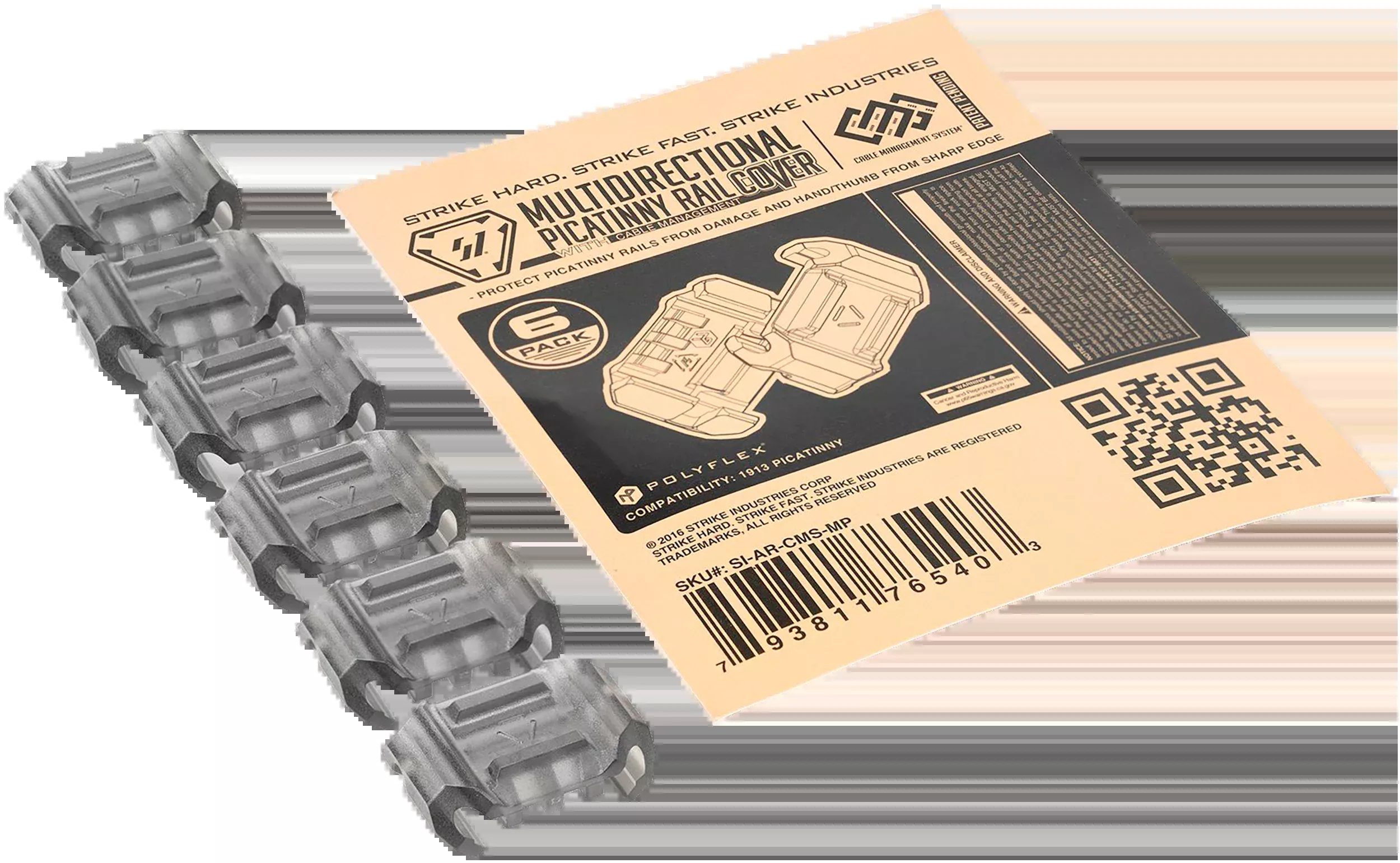 Strike Multidirectional Picatinny Rail Cover, Si Ar-cms-mpMultidirectional Pic Rl Covr