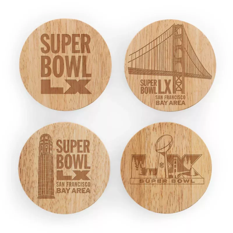 Super Bowl LX – Coasters with Bottle Openers Set of 4