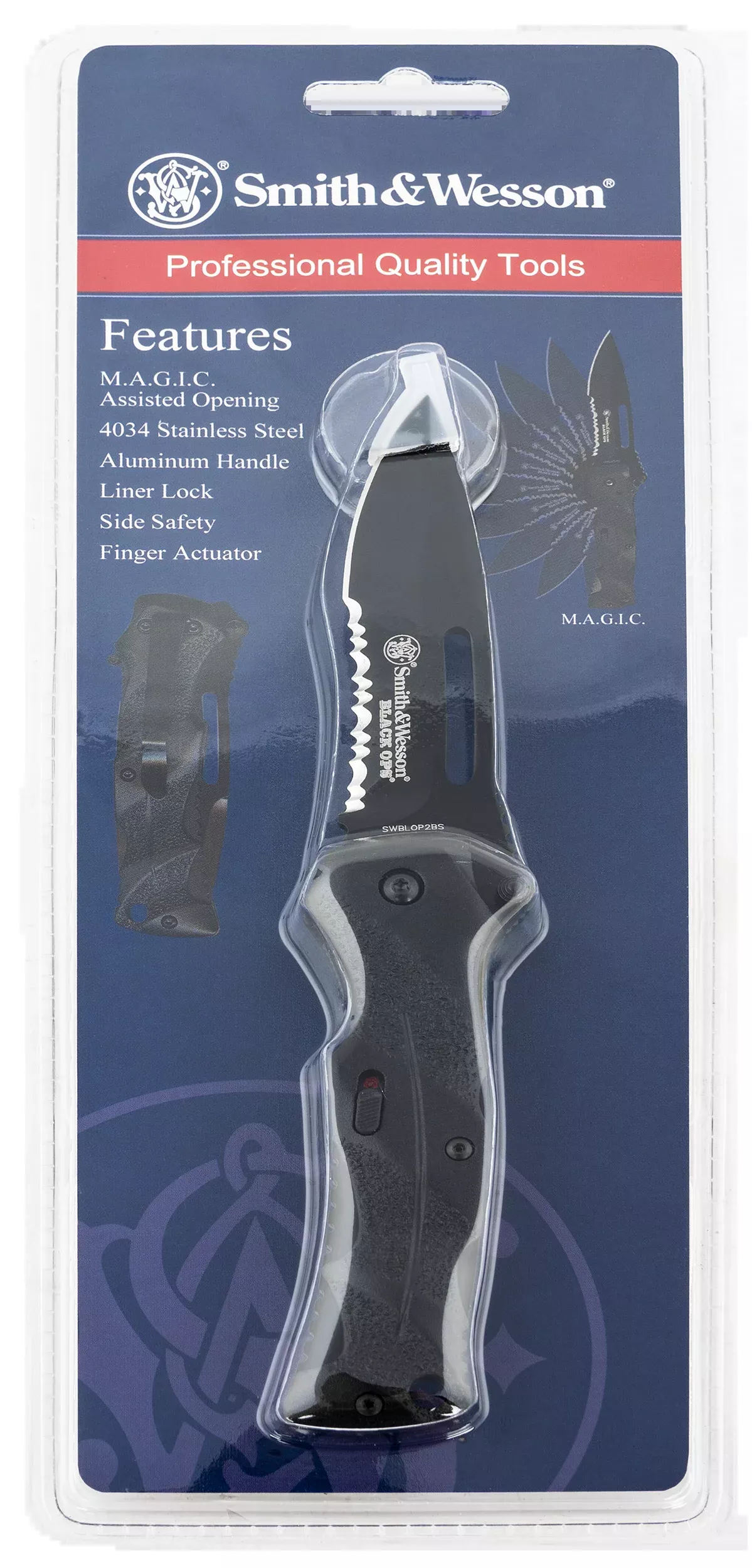 Sw Knives Black Ops, Swk Swblop2bscp Blackops 40% Serrated