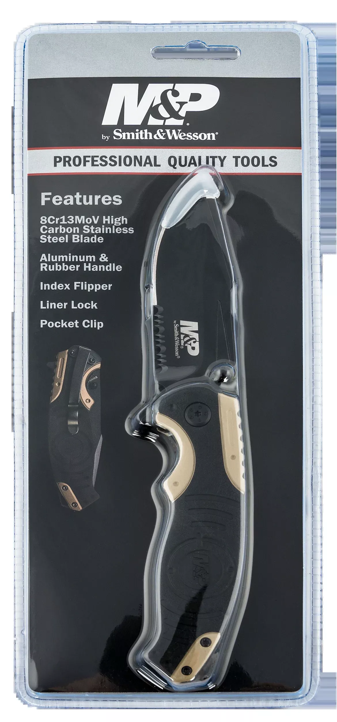 Sw Knives M&p, Swk Swmp13bscpM&p Folder Drop Point Blk/gld