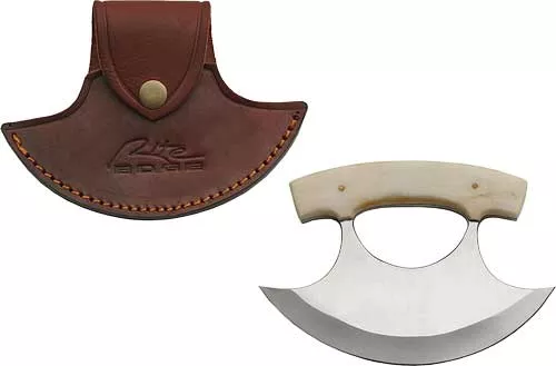 Szco Rite Edge 6″ Bone Handle – Ulu W/leather Sheath