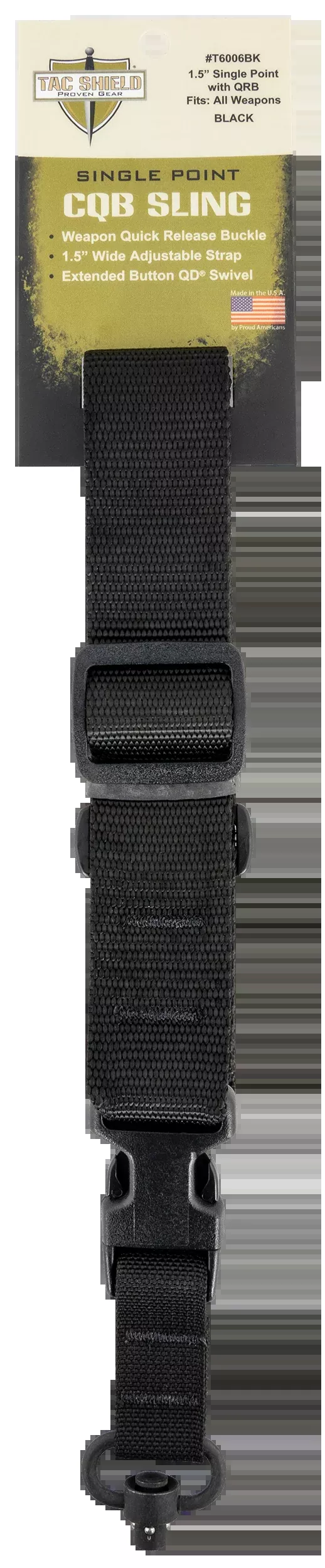 Tac Shield Sling Single Point - Cqb Tactical Ext Button Swivel