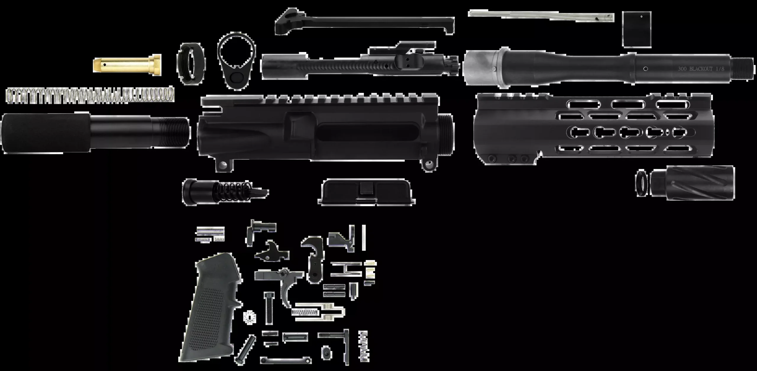 Tacfire Ar-15 Pistol Build Kit, Tacfire Ss-pk300lpk7-k Keymod 300Pst Build Kit