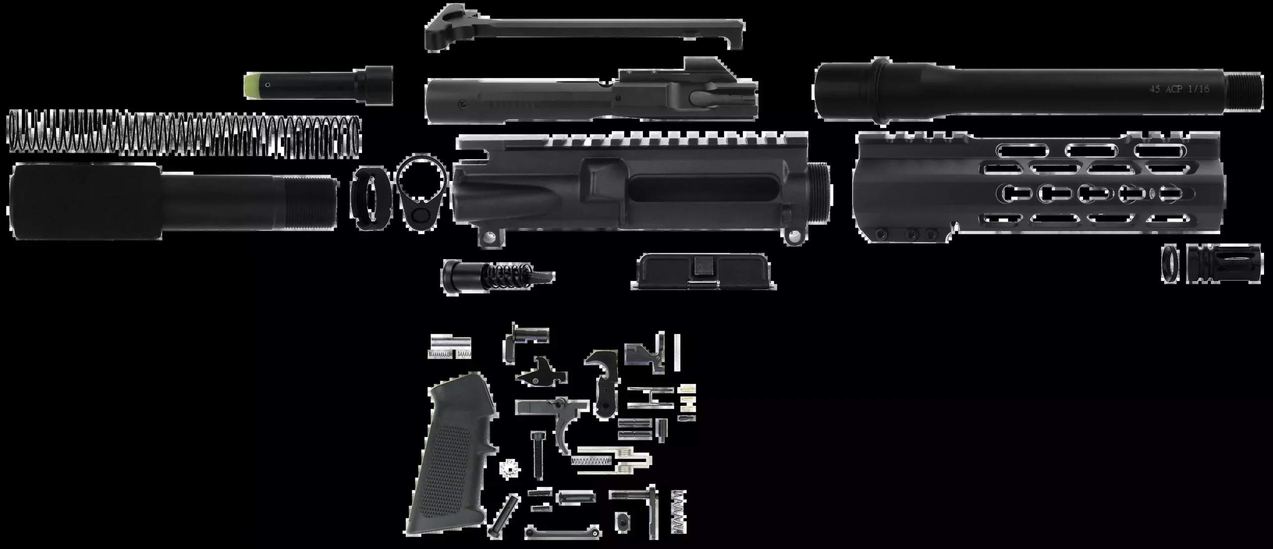 Tacfire Ar Build Kit, Tacfire Ss-pk45acp-lpk-k Keymod 45 Pst Build Kit