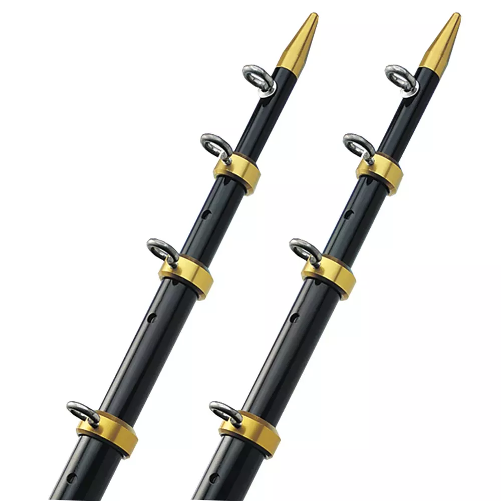 TACO 15′ Telescopic Outrigger Poles 1-1/8″ – Black/Gold