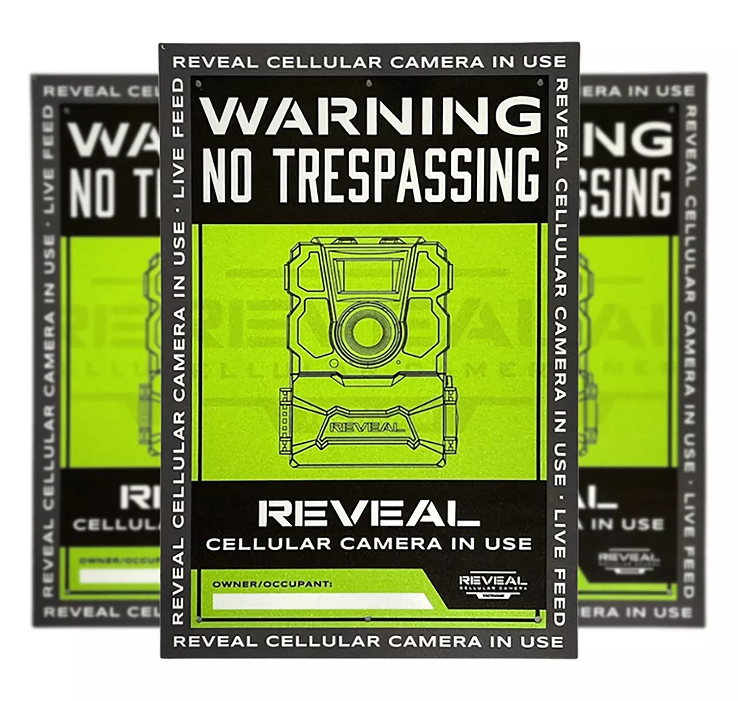 Tactacam Reveal Trail Camera No Trespassing Sign Durable Plastic Sign S1